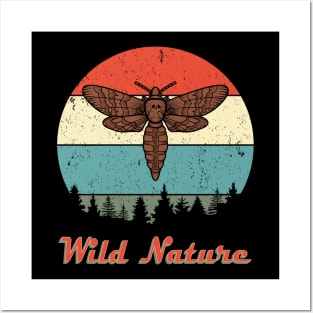 Wild Nature Moth Brown Abstract Sunset Posters and Art